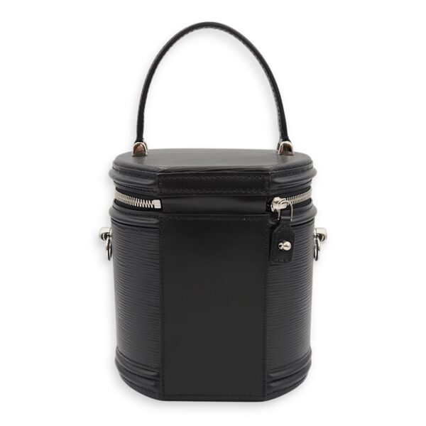 Cannes Black Top Handle Bag in Epi Leather, Palladium hardware - Image 3