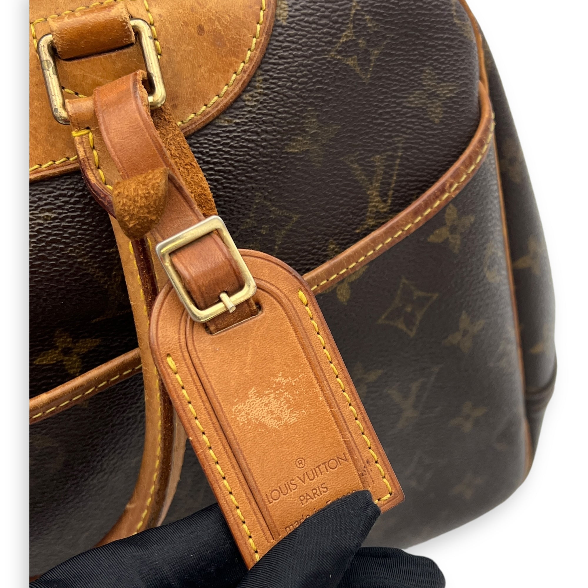 Deauville Top Handle Bag Brown in Monogram Coated Canvas, Gold hardware - Image 13