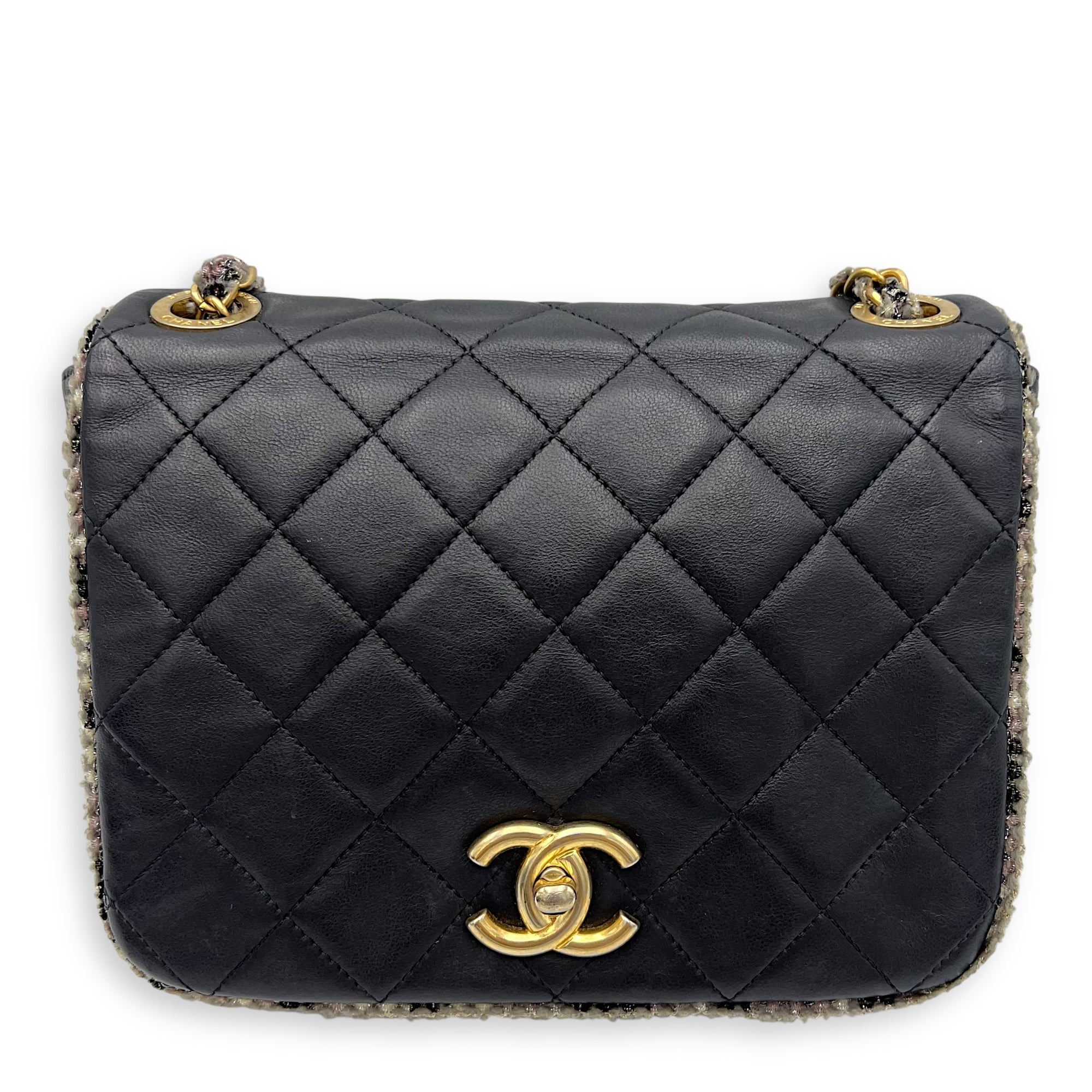 CC Crossbody Bag Black in Calfskin, Mixed hardware