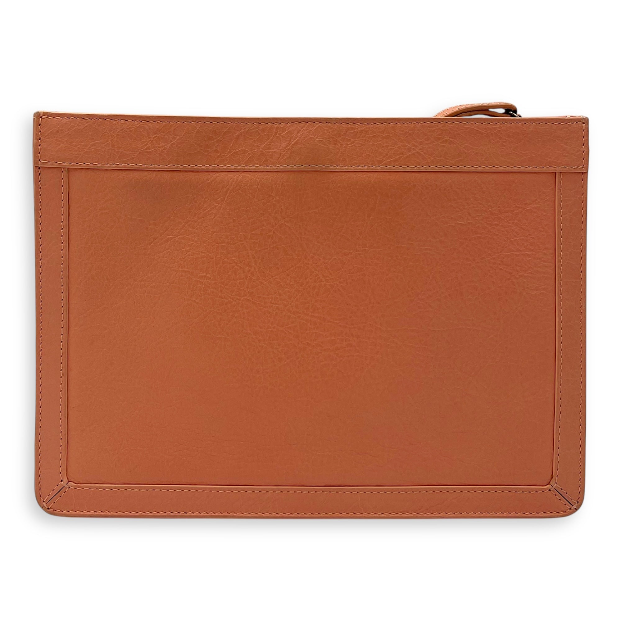 Pochette Peach Crossbody Bag in Distressed Leather, Silver hardware - Image 3