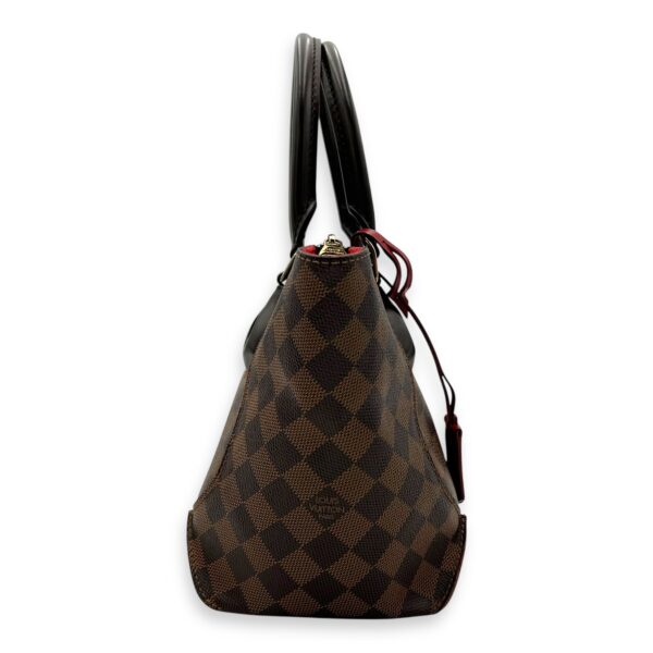 Caissa Top Handle Bag Brown in Coated Canvas, Gold hardware - Image 4