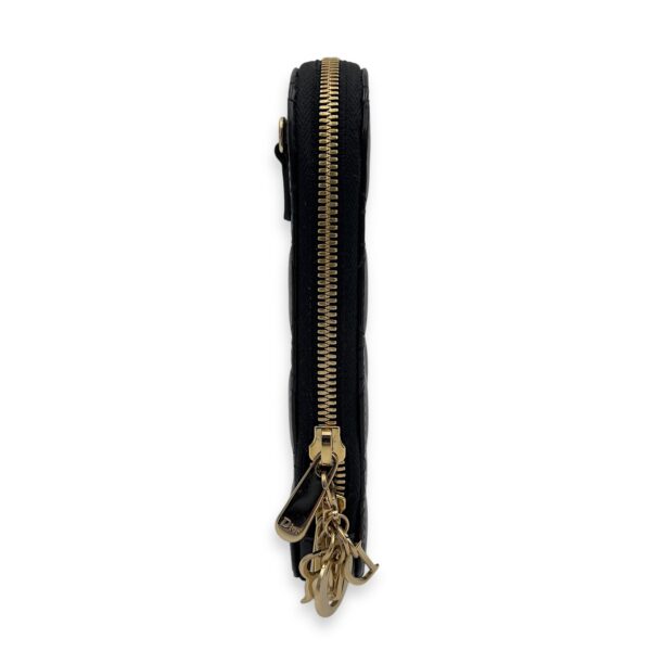 Cannage Top Handle Bag Black in Patent Leather, Gold hardware - Image 6