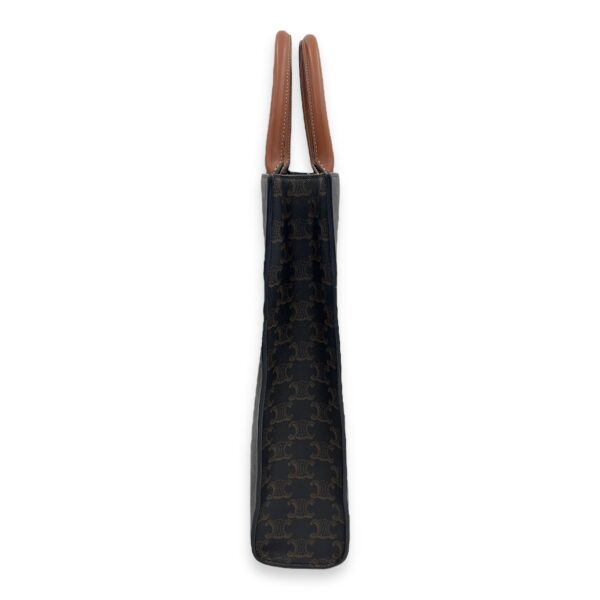 Cabas Triomphe Vertical Brown Top Handle Bag in Coated Canvas, Gold hardware - Image 4