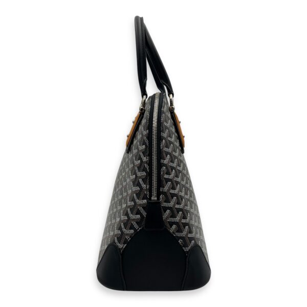 Vendome Top Handle Bag Black in Coated Canvas, Silver hardware - Image 4