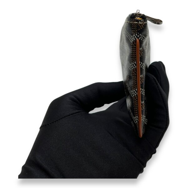 Senat Mini Brown Pouch in Coated Canvas, Silver hardware - Image 5