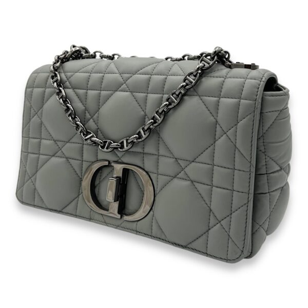 Caro Medium Grey Shoulder Bag in Lambskin, Silver hardware - Image 5