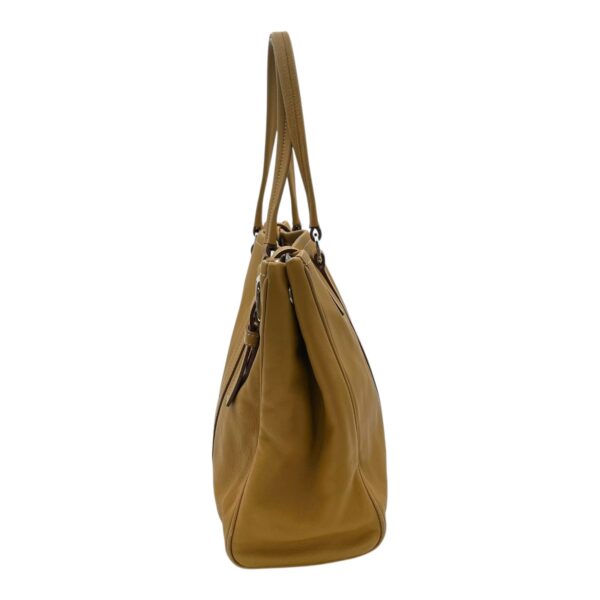 Buckle Yellow Shoulder Bag in Calfskin, Silver hardware - Image 5