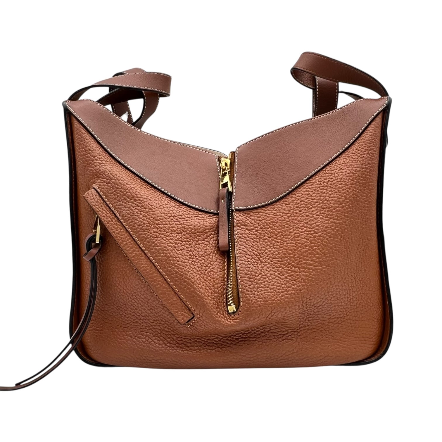Hammock Shoulder Bag Brown in Calfskin, Gold hardware - Image 5