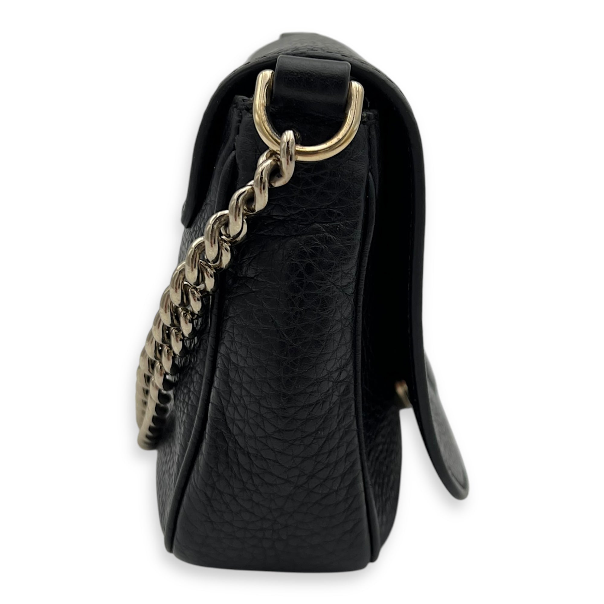 Soho Crossbody Bag Black in Calfskin, Gold hardware - Image 5