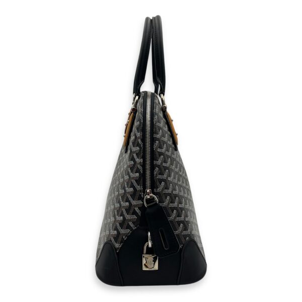 Vendome Top Handle Bag Black in Coated Canvas, Silver hardware - Image 5