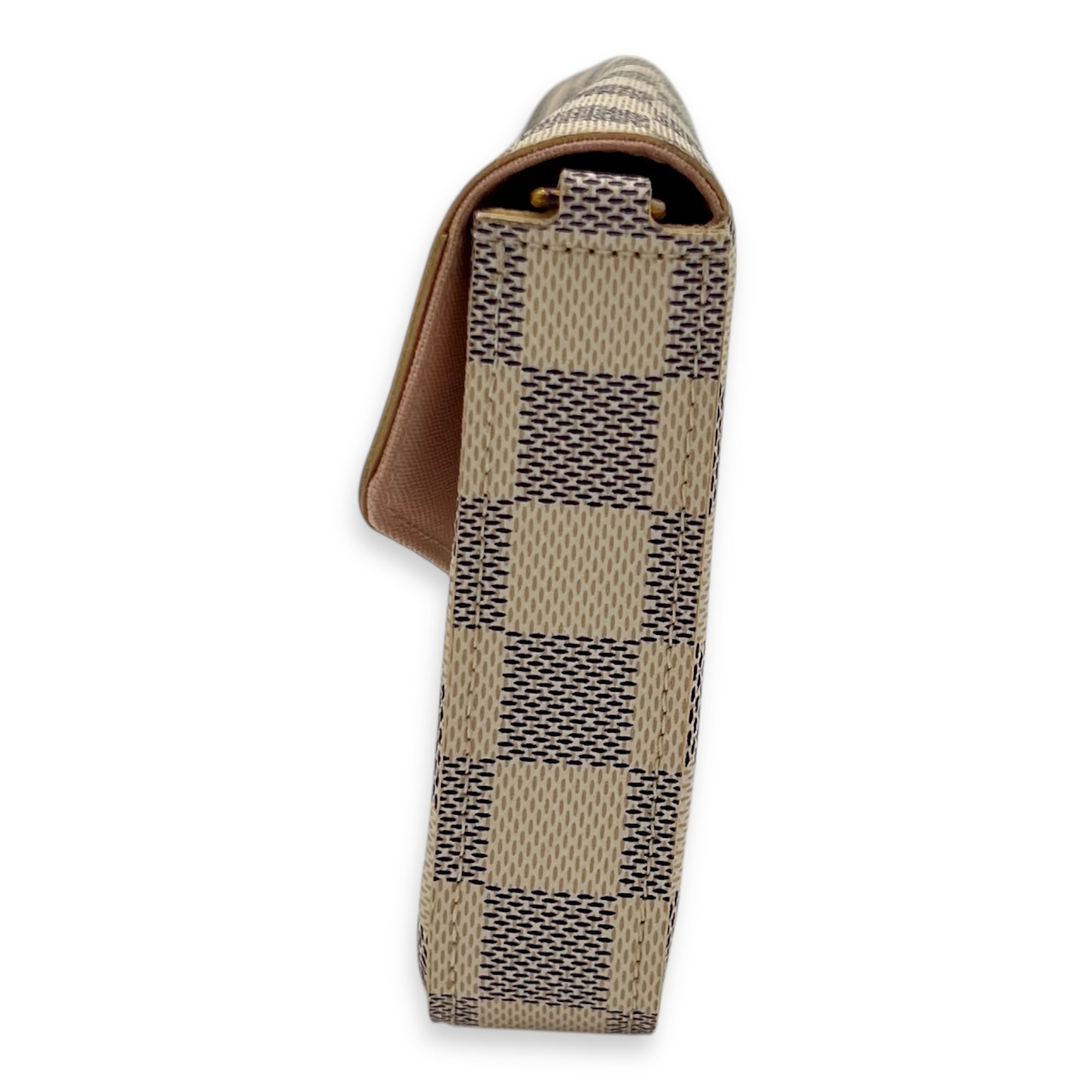 Felicie Crossbody Bag Azur in Coated Canvas, Gold hardware - Image 5