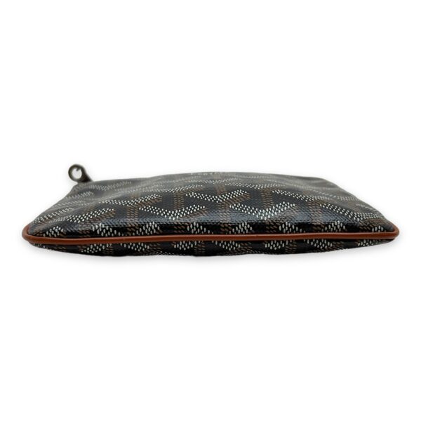 Senat Mini Brown Pouch in Coated Canvas, Silver hardware - Image 6