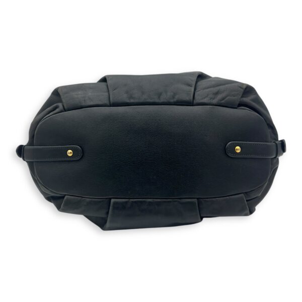 Logo Top Handle Bag Black in Calfskin, Gold hardware - Image 8