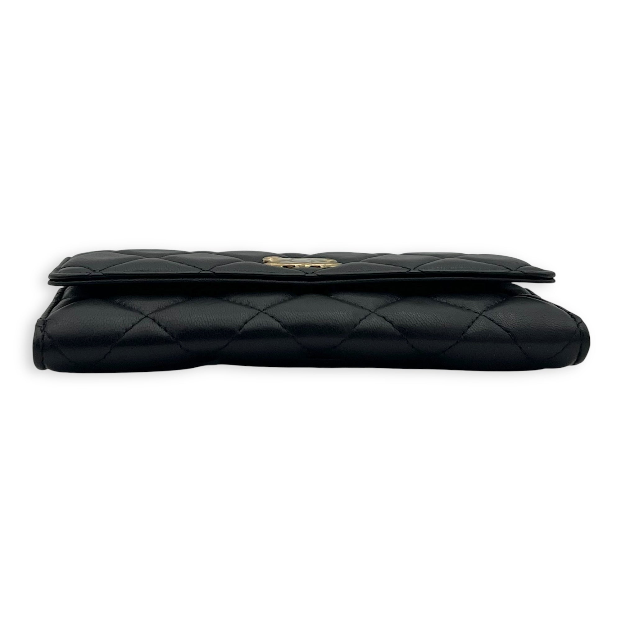 CC Wallet On Chain Black in Lambskin, Gold hardware - Image 6