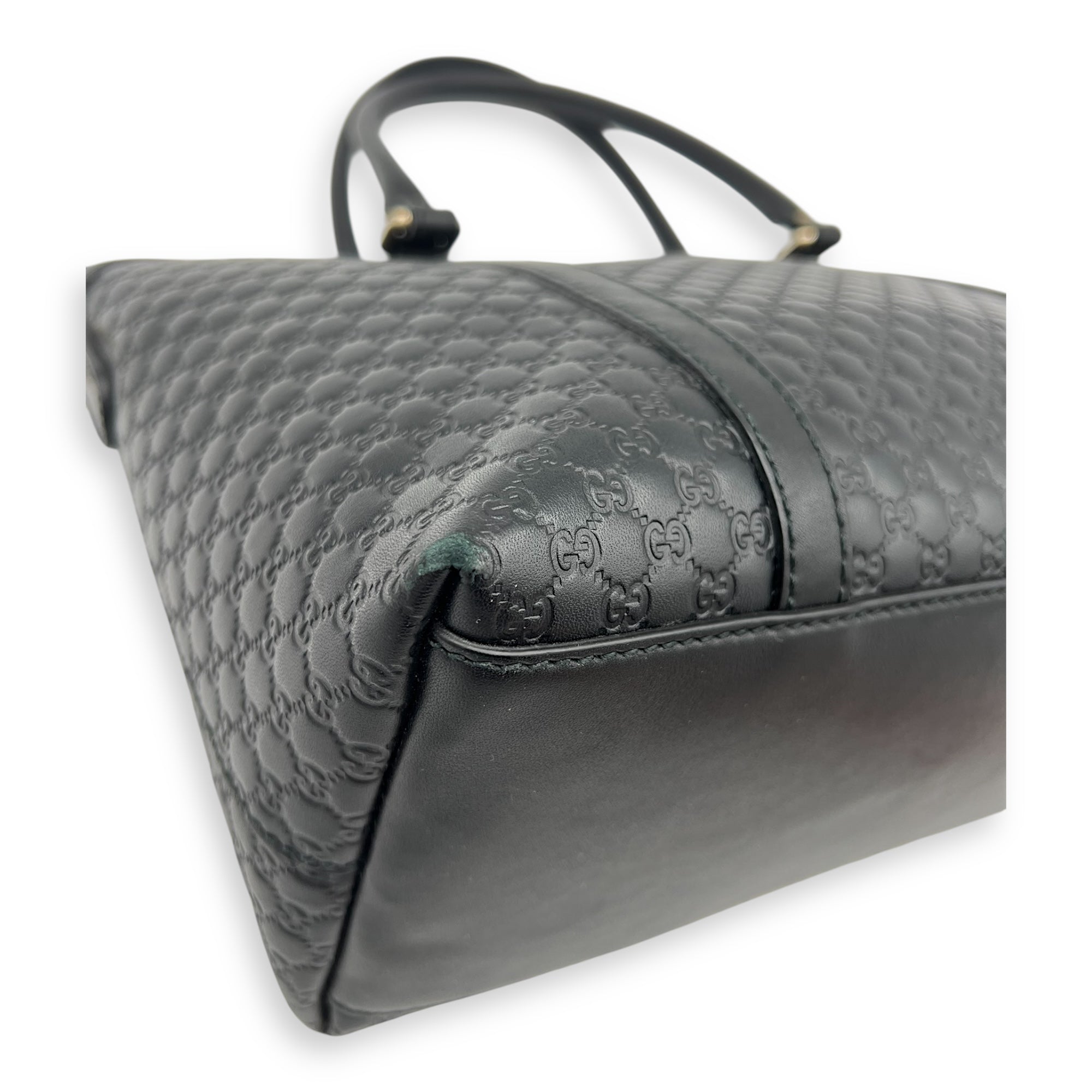 GG Tote Bag Black in Guccissima Leather, Gold hardware - Image 11