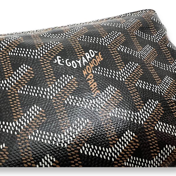 Senat Mini Brown Pouch in Coated Canvas, Silver hardware - Image 7