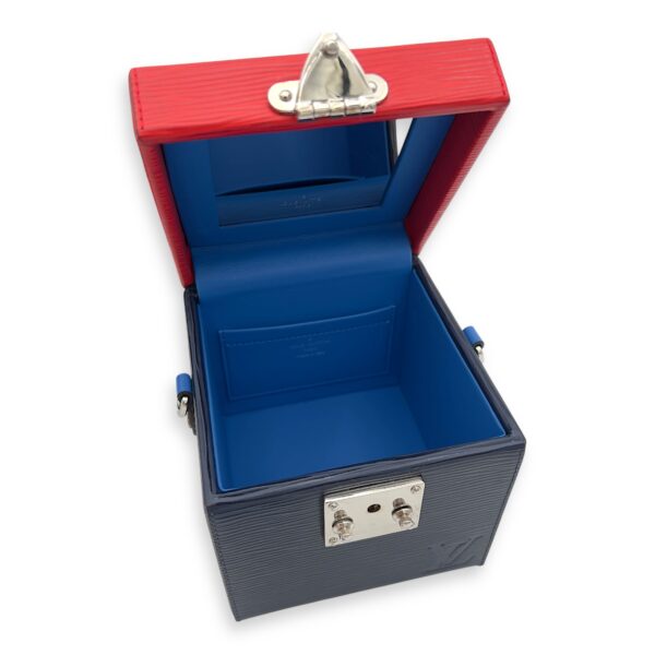 Bleecker Box Top Handle Bag Blue in Epi Leather, Silver hardware - Image 9