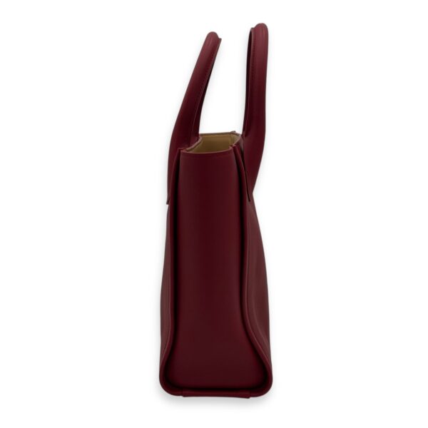 Joyce Red Top Handle Bag in Calfskin, Gold hardware - Image 5