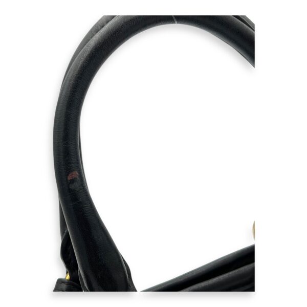 Logo Black Top Handle Bag in Nylon, Gold hardware - Image 7