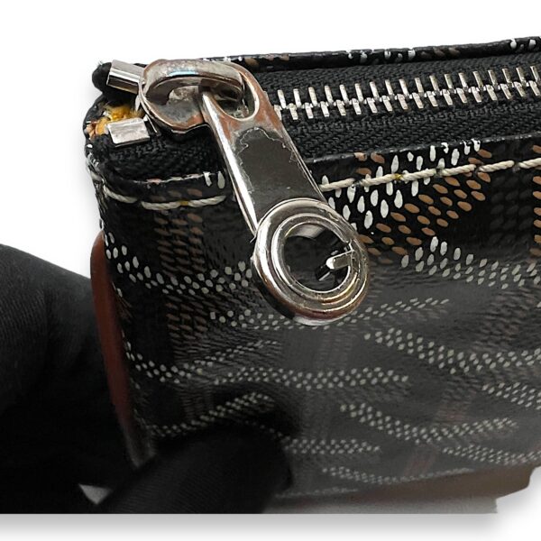 Senat Mini Brown Pouch in Coated Canvas, Silver hardware - Image 8