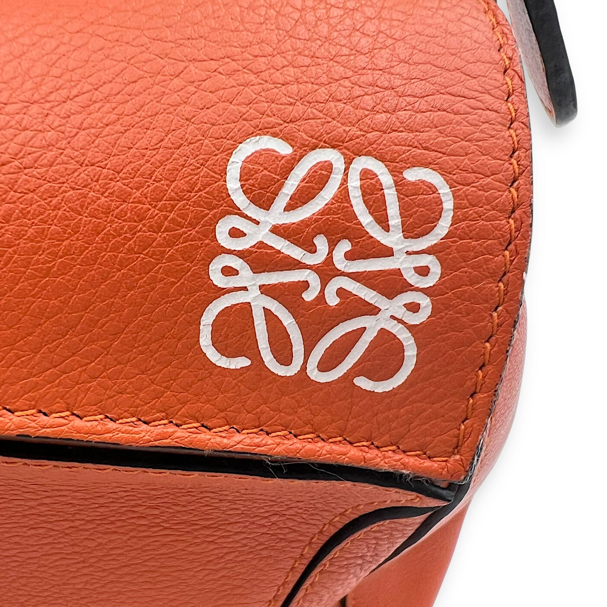 Puzzle Medium Orange Crossbody Bag in Calfskin, Silver hardware - Image 8