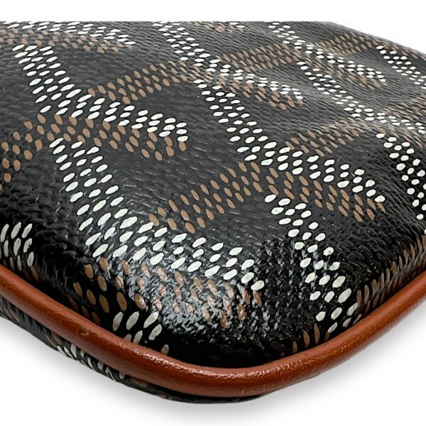 Senat Mini Brown Pouch in Coated Canvas, Silver hardware - Image 9