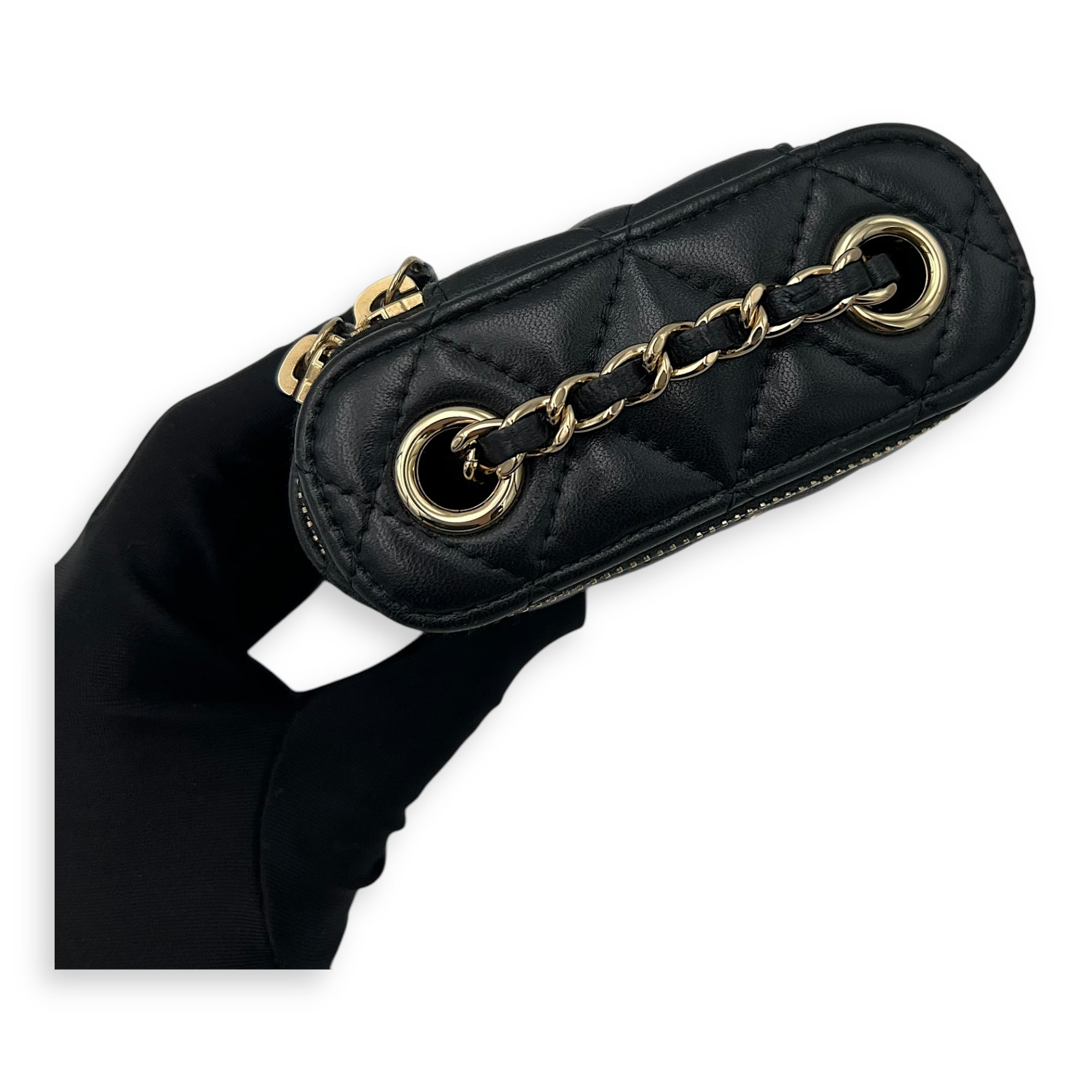 CC Vanity Bag Black in Lambskin, Gold hardware - Image 8