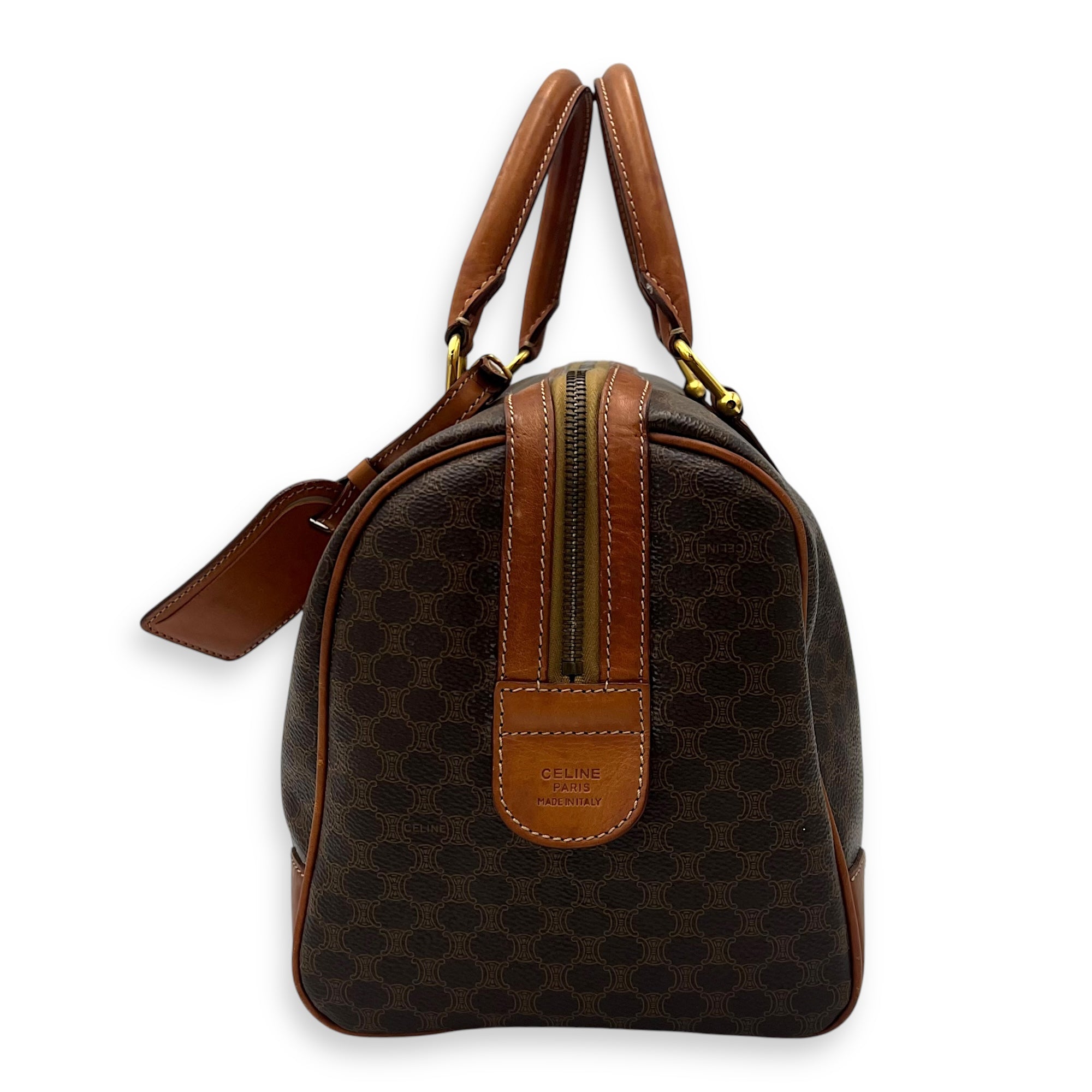 Macadam Top Handle Bag Brown in Coated Canvas, Gold hardware - Image 5