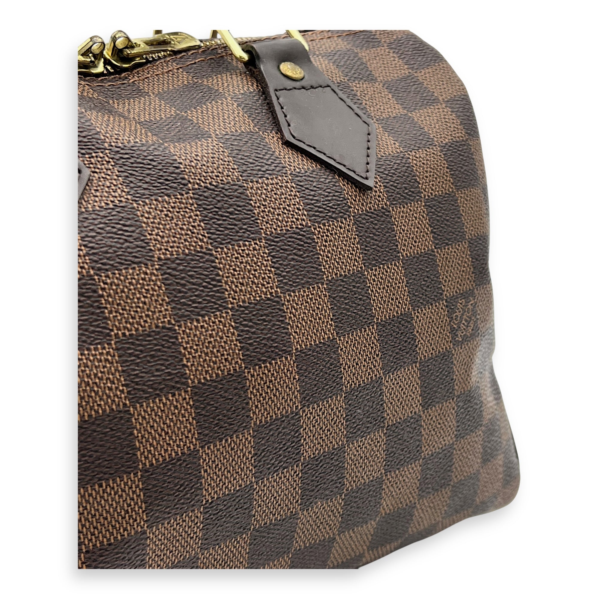 Speedy Bandouliere Top Handle Bag 25 Brown in Coated Canvas, Gold hardware - Image 9