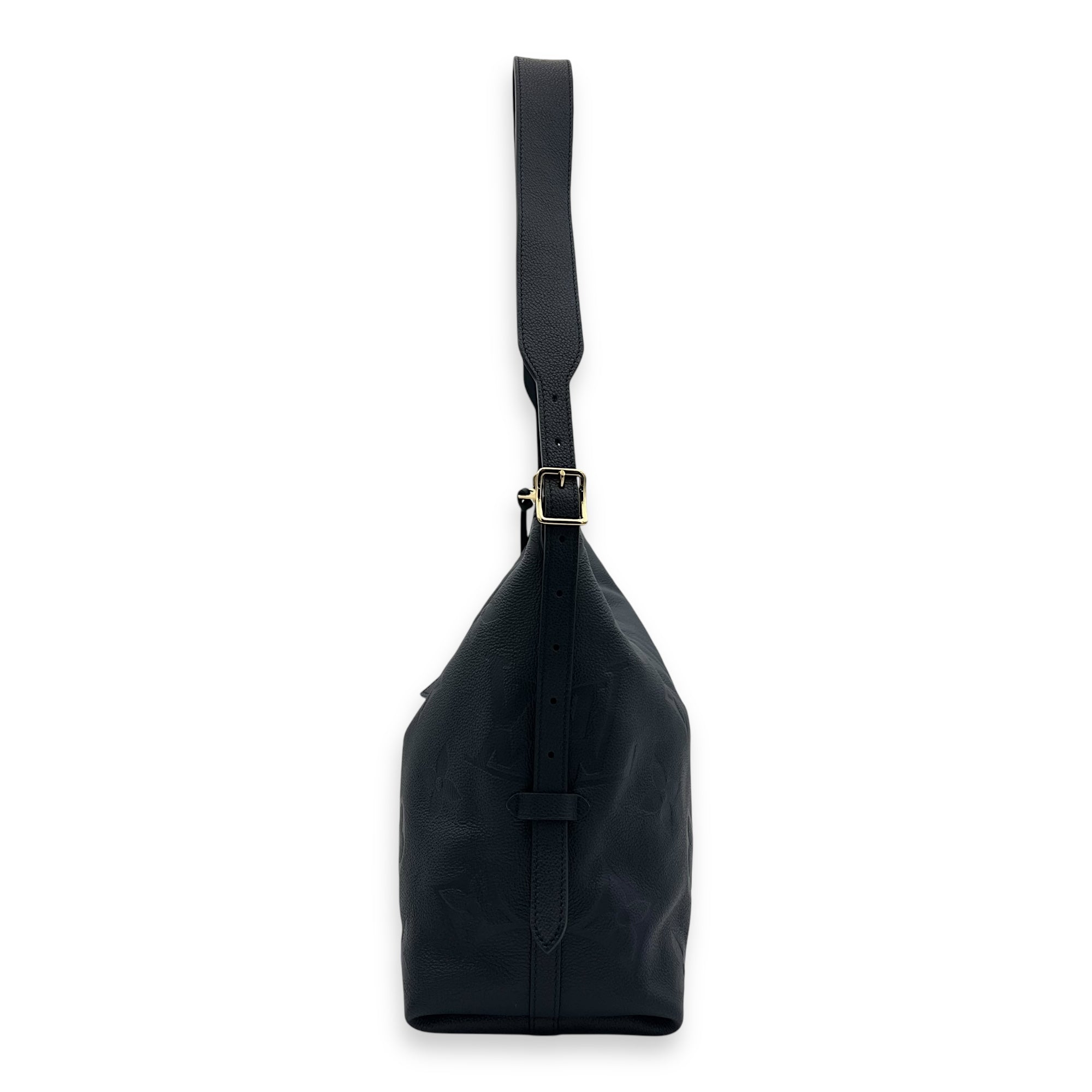 Carryall MM Blue Shoulder Bag in Empreinte Leather, Gold hardware - Image 5