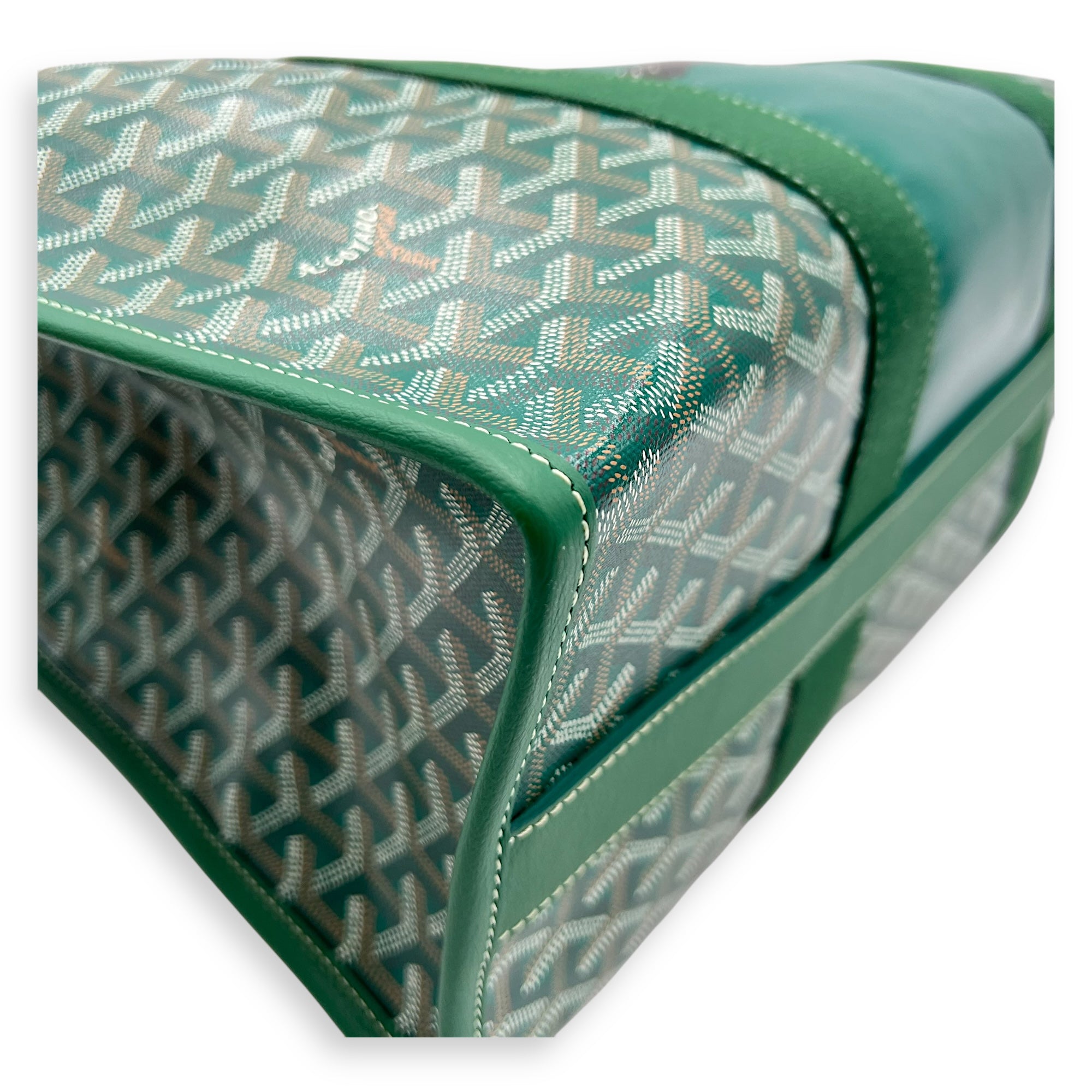 Villette Tote Bag Green in Coated Canvas - Image 10