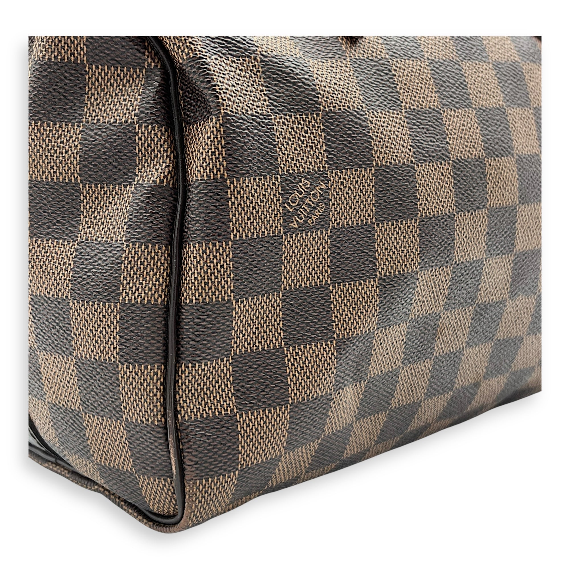 Speedy Bandouliere Top Handle Bag 25 Brown in Coated Canvas, Gold hardware - Image 10