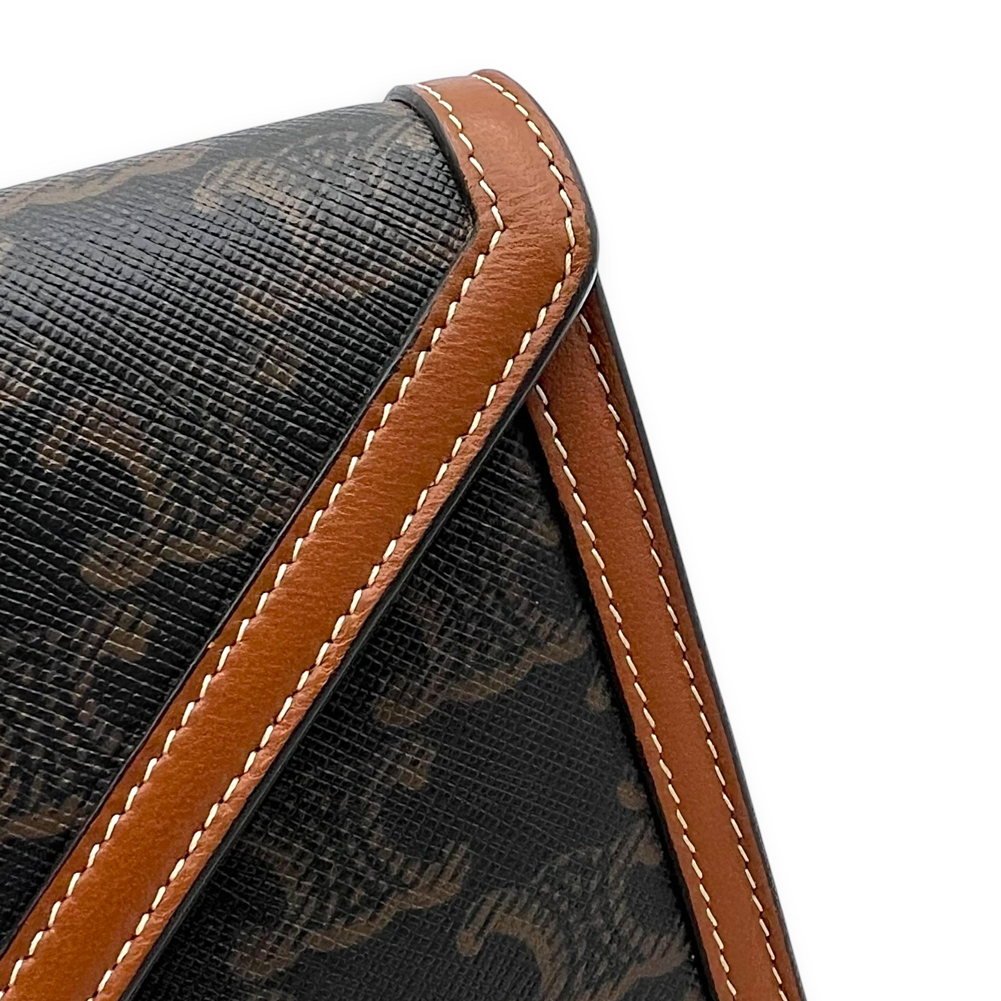 Triomphe Wallet On Chain Brown in Coated Canvas, Gold hardware - Image 10