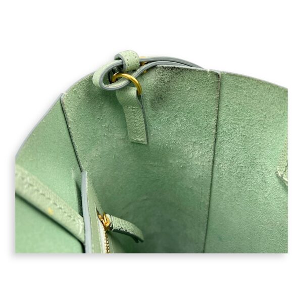 Cabas Green Tote Bag in Calfskin, Gold hardware - Image 8