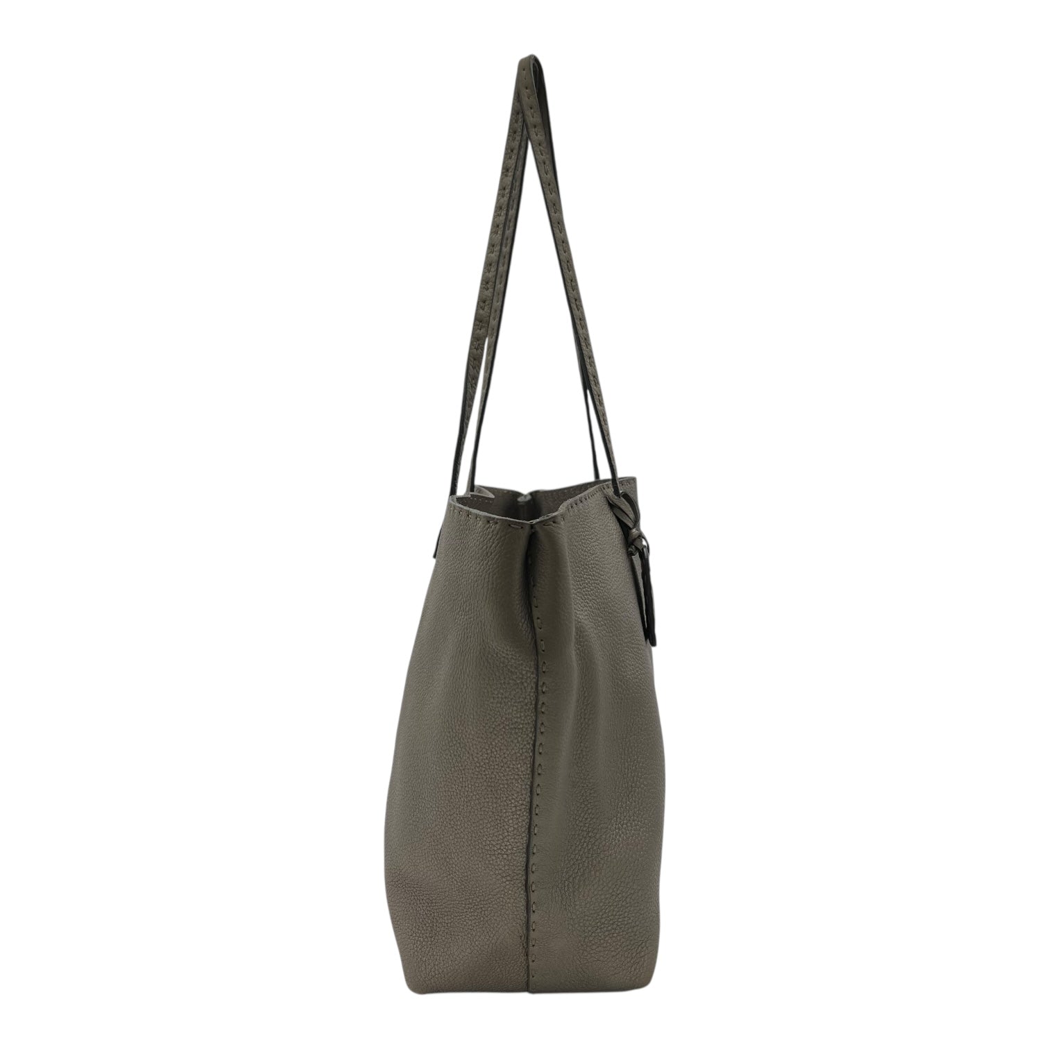 Selleria Metallic Grey Tote Bag in Calfskin, Silver hardware - Image 4