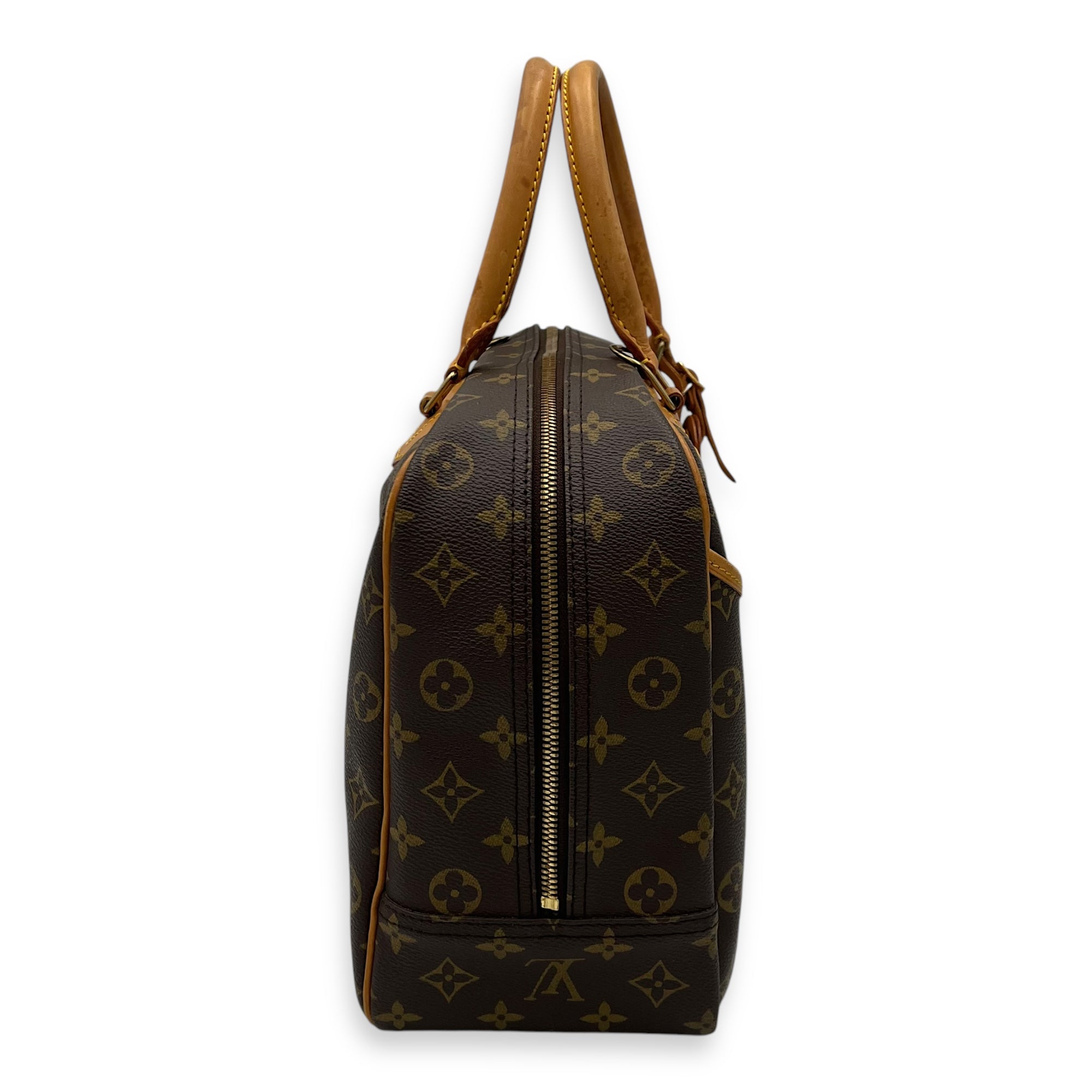 Deauville Brown Top handle Bag in Monogram Coated Canvas, Gold hardware - Image 4