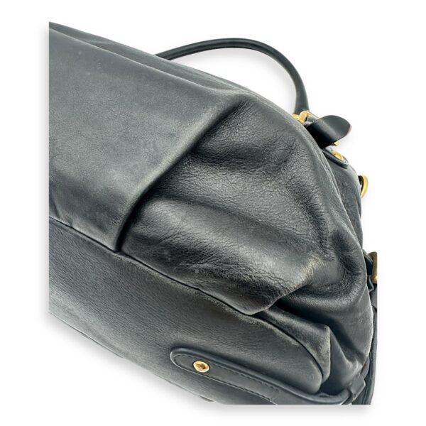 Logo Top Handle Bag Black in Calfskin, Gold hardware - Image 19
