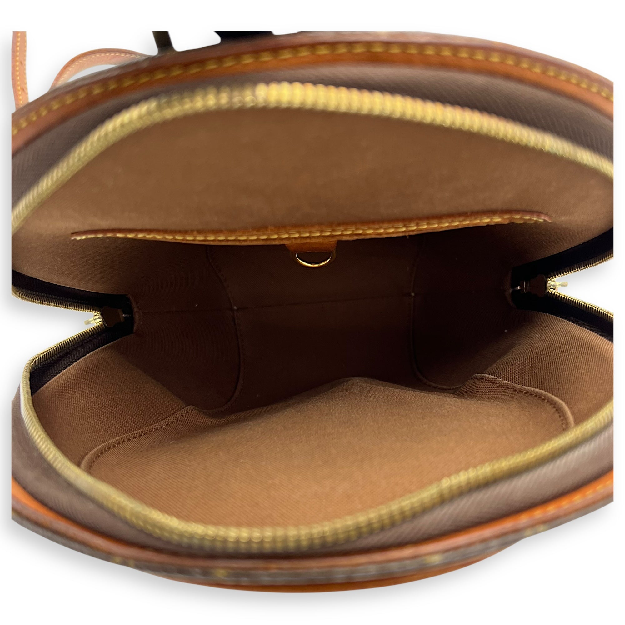 Ellipse Backpack Brown in Monogram Coated Canvas, Gold hardware - Image 7