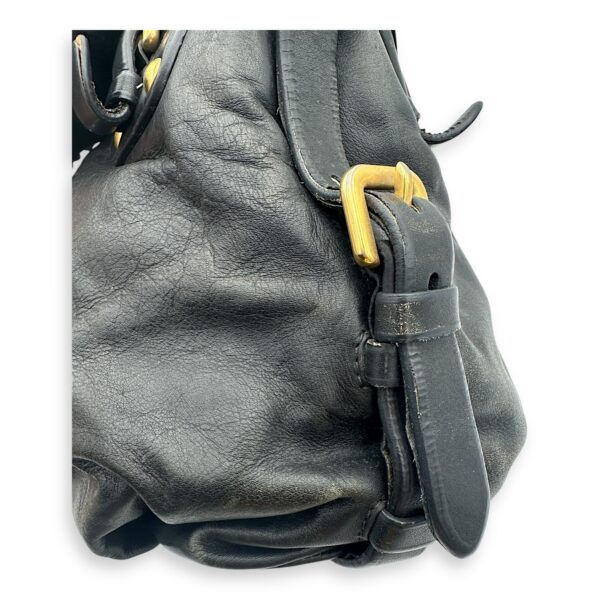 Logo Top Handle Bag Black in Calfskin, Gold hardware - Image 16