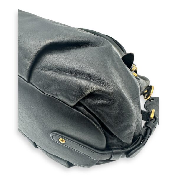 Logo Top Handle Bag Black in Calfskin, Gold hardware - Image 15