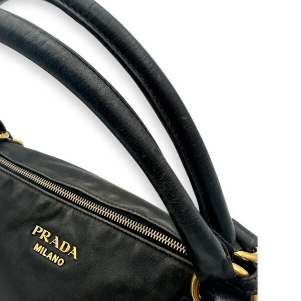 Logo Top Handle Bag Black in Calfskin, Gold hardware - Image 24