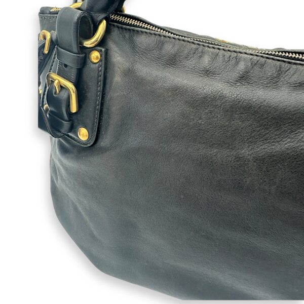 Logo Top Handle Bag Black in Calfskin, Gold hardware - Image 22