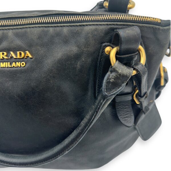 Logo Top Handle Bag Black in Calfskin, Gold hardware - Image 21