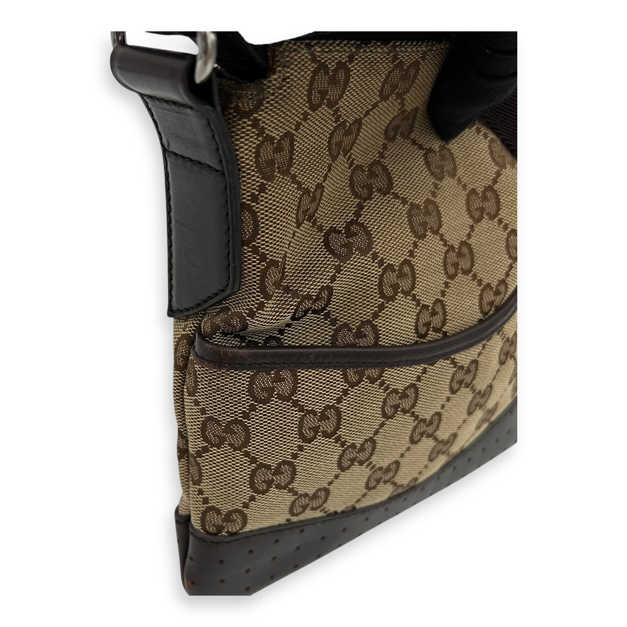 GG Crossbody Bag Brown in Canvas, Silver hardware - Image 12