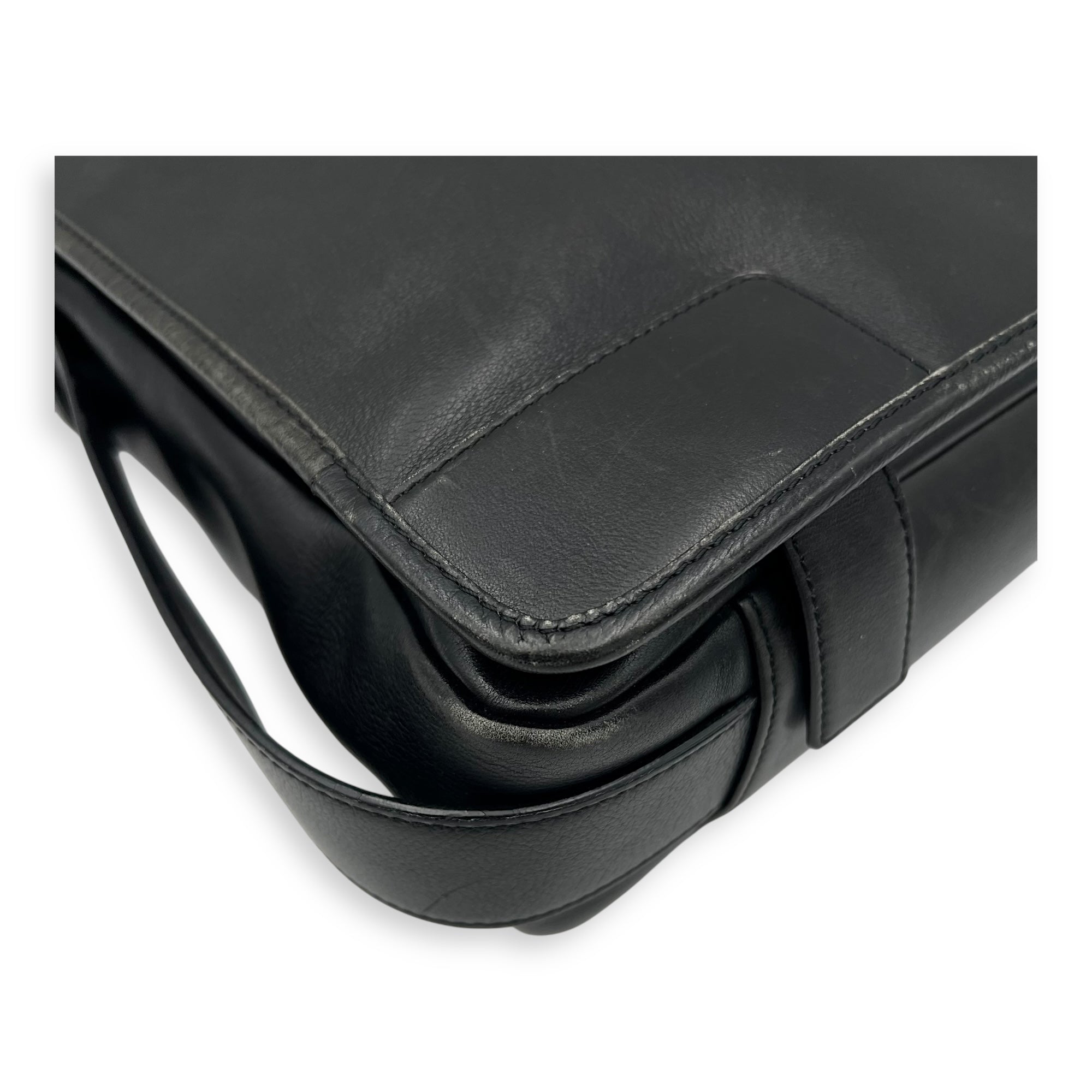 Vintage Crossbody Bag Black in Calfskin, Silver hardware - Image 11