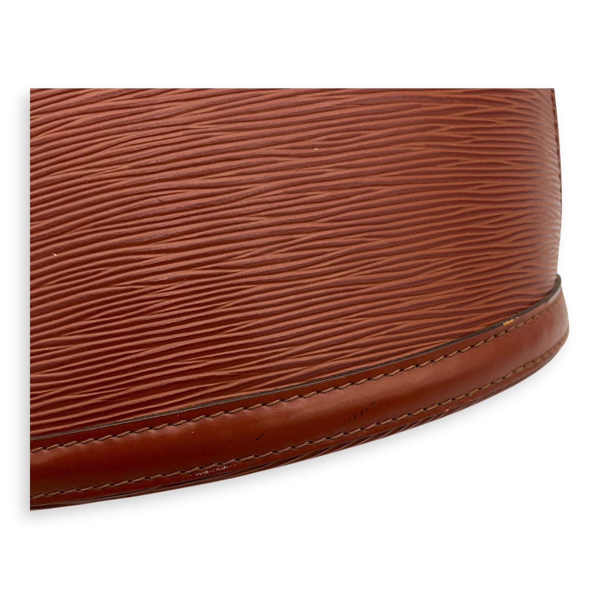 Cluny Shoulder Bag Brown in Epi Leather, Gold hardware - Image 12