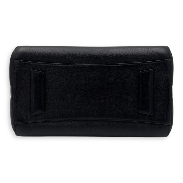 Antigona Black Top Handle Bag in Goat Leather, Silver hardware - Image 6