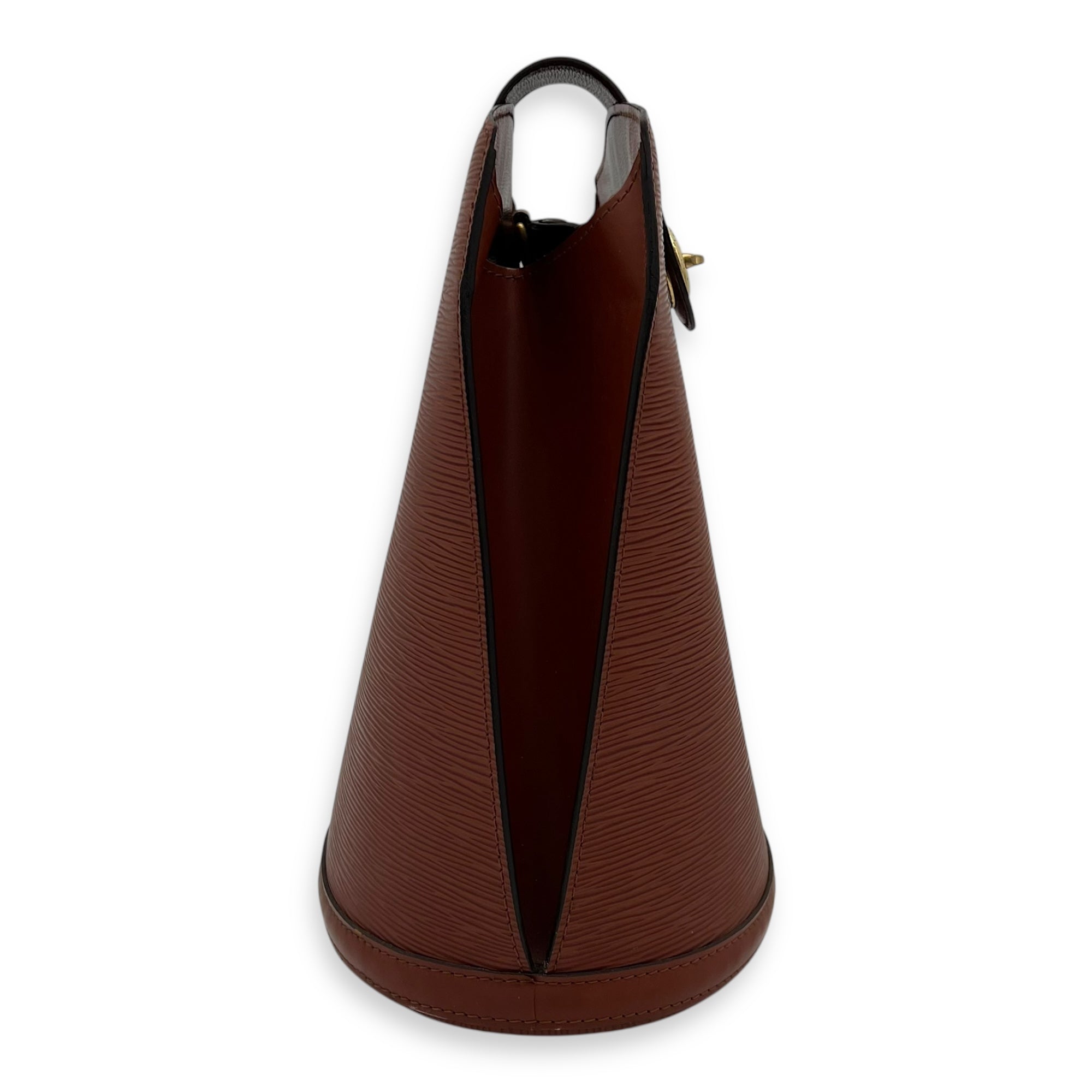 Cluny Shoulder Bag Brown in Epi Leather, Gold hardware - Image 5