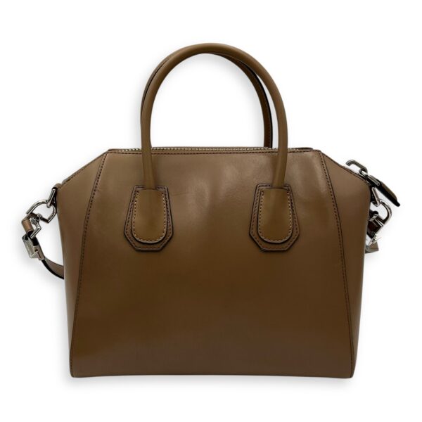 Antigona Beige Top Handle Bag in Calfskin, Silver hardware - Image 3
