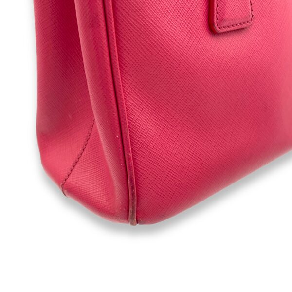 Galleria Small Pink Top Handle Bag in Saffiano Leather, Gold hardware - Image 11